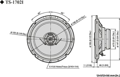 Pioneer TS-1702i 17 cm kaiuttimet