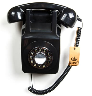GPO 746 Retro Seinäpuhelin, Musta