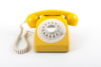 GPO 746 Retro puhelin pyöritettävällä numerolevyllä - Keltainen