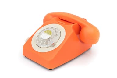 GPO 746 Retro puhelin pyöritettävällä numerolevyllä - Oranssi
