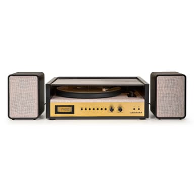Crosley Coda levysoitin kaiuttimilla (musta)