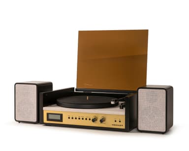 Crosley Coda levysoitin kaiuttimilla (musta)