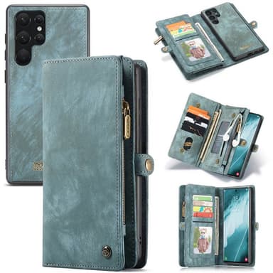 CaseMe Lompakkokotelo 11-kortti Samsung Galaxy S22 Ultra  - sininen