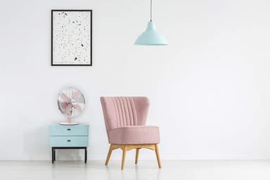 pöytätuuletin Retro 35W 35 cm teräs pinkki