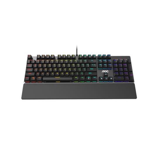AOC Gaming Keyboard GK500 RGB LED-valo, QWERTY, musta, langallinen, USB, OUTEMU punainen kytkin