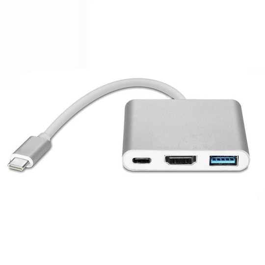 USB-C-moniporttisovitin USB: lle, USB-C (USB PD), 4K HDMI -yhteensopiva
