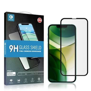 Temperoitu näytönsuoja mustalla kehyksellä iPhone 13 mini