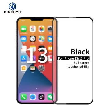 Näytönsuoja 9H ja 2.5D karkaistulla lasilla mallille iPhone 13 / 13 Pro - Musta