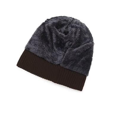 Vuorattu Beanie-pipo- Ruskea