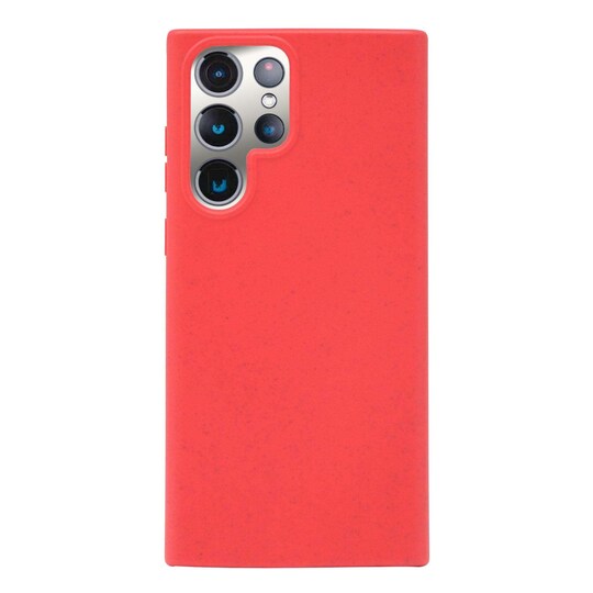 Ympäristöystävällinen Aitoa nahkaa Samsung Galaxy S22 Ultra   Kotelo - Red