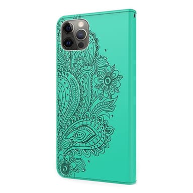 SKALO iPhone 13 Pro Max Mandala lompakkokotelo - Turkoosi