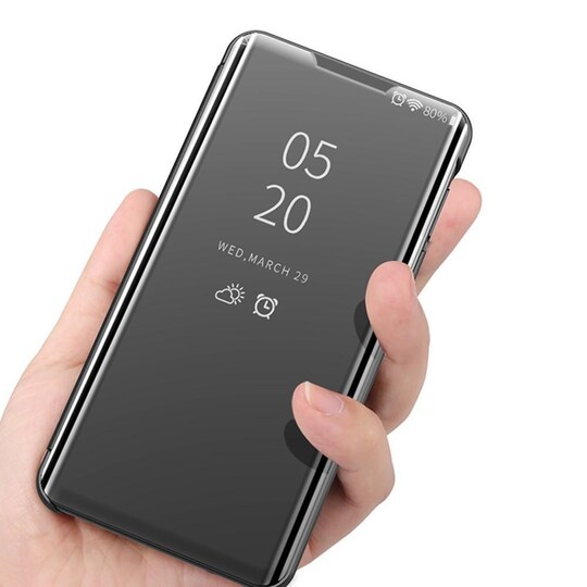 SKALO Samsung S21 FE Clear View Mirror Lompakko - Ruusukulta
