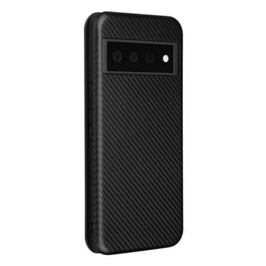 SKALO Google Pixel 6 Carbon Fiber Lompakkokotelo - Musta