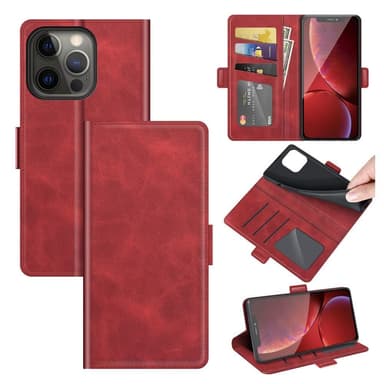 SKALO iPhone 13 Pro Max Premium Wallet Lompakkokotelo - Punainen
