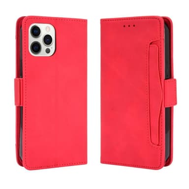 SKALO iPhone 13 Pro Max 6-lokeroa Lompakkokotelo - Punainen