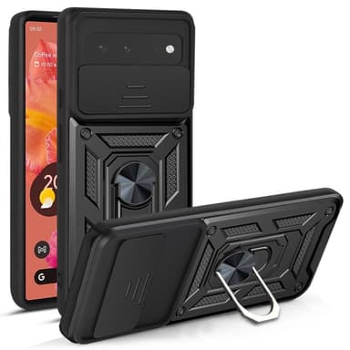 SKALO Google Pixel 6 Armor hybridi metallirengas kameran liukusäädin - - Musta