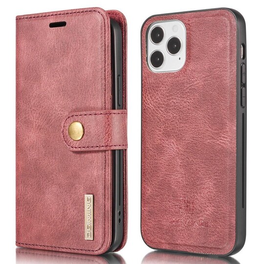 DG MING iPhone 13 Pro Max 2-in-1 magneetti lompakkokotelo - Punainen