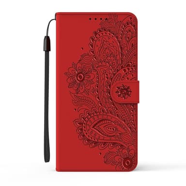 SKALO iPhone 13 Pro Max Mandala lompakkokotelo - Punainen