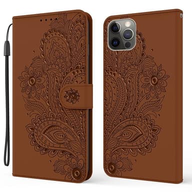 SKALO iPhone 13 Pro Max Mandala lompakkokotelo - Ruskea