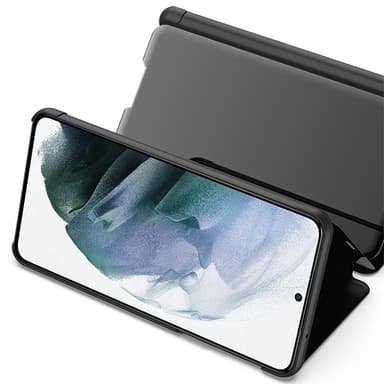 SKALO Samsung S21 FE Clear View Mirror Lompakko - Tumman violetti