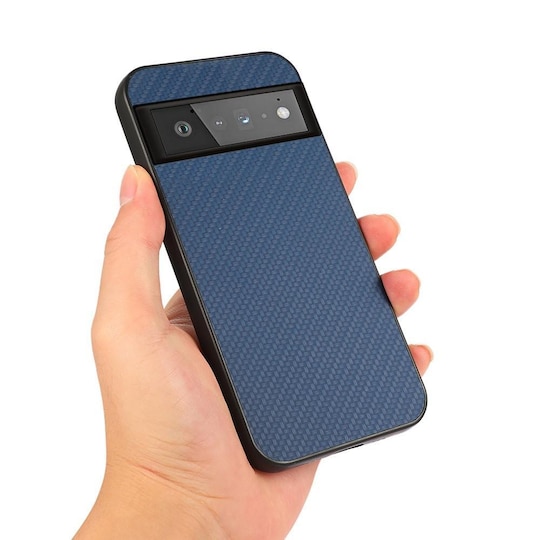 SKALO Google Pixel 6 Pro Carbon Fiber TPU-suojakuori - Sininen