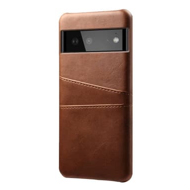 SKALO Google Pixel 6 PU-nahkainen Korttikotelo - Tummanruskea