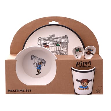 Pippi Longstocking - 100% Melamine 5 pcs package (plate, bowl, tumbler, 2 spoons)
