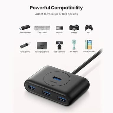 USB-Hubi, jossa 4kpl USB 3.0-porttia