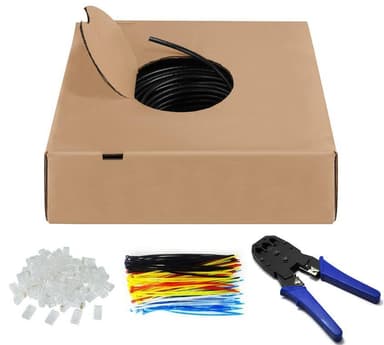 Goobay CAT 6 ulkoverkkokaapelisarja, U/UTP, musta