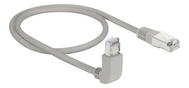 Delock -verkkokaapeli RJ45 Cat.6A S / FTP ylöspäin kulma / suora 0,5 m