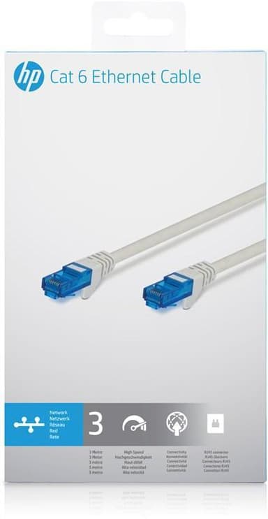 HP:n verkkokaapeli Cat 6  3,0 M (U / UTP)