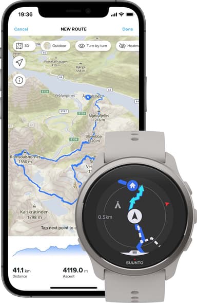 Suunto 5 Peak urheilukello, 43 mm (Ridge Sand)
