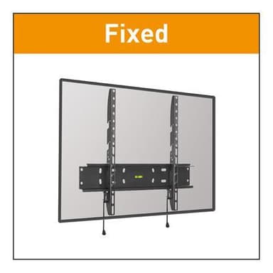 Barkan Spring Lock Flat/ Kaareva TV-seinäteline E30 Seinäteline, Kiinteä, 29-65", Enimmäispaino (kapasiteetti) 50 kg, musta