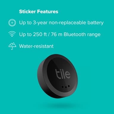Tile Sticker (2022) paikannin, 1 kpl (musta)