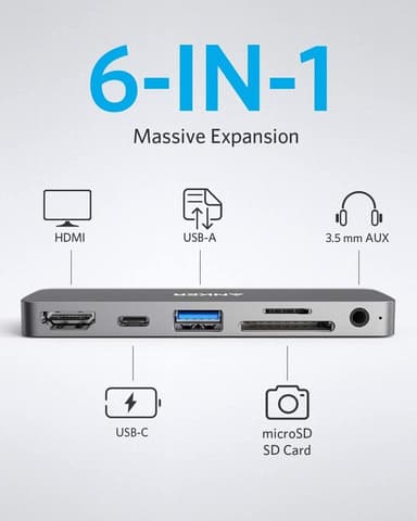 Anker PowerExpand 6-in-1 USB-C hubi
