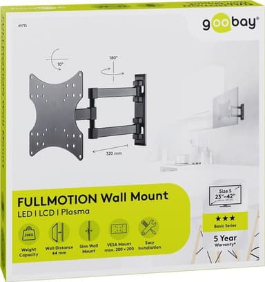 Goobay TV-seinäteline Basic FULLMOTION (S)