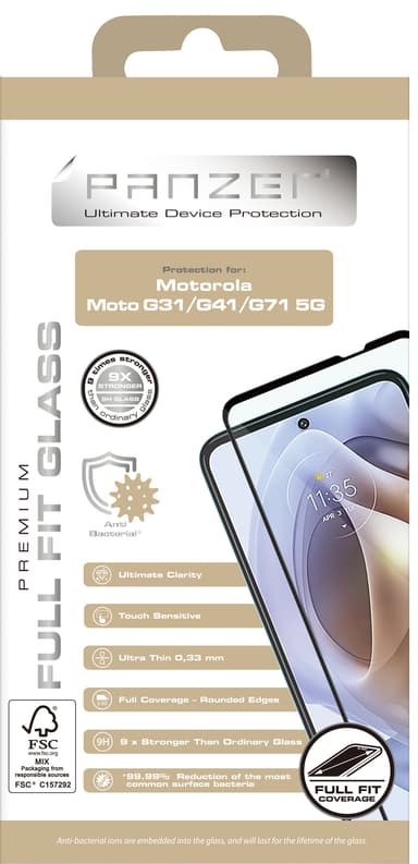 Panzer Full-Fit Motorola Moto G31/G41/G71 näytönsuoja