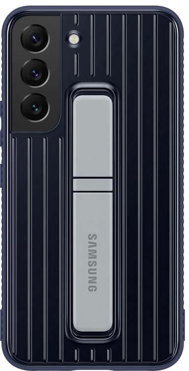 Samsung S22 suojakuori jalustalla (tummansininen)