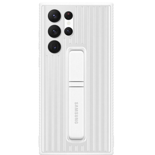 Samsung S22 Ultra suojakuori jalustalla (valkoinen)