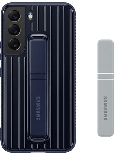 Samsung S22 suojakuori jalustalla (tummansininen)