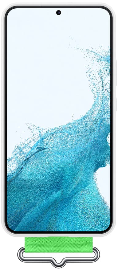 Samsung S22 Plus silikoninen suojakuori + hihna (valkoinen)