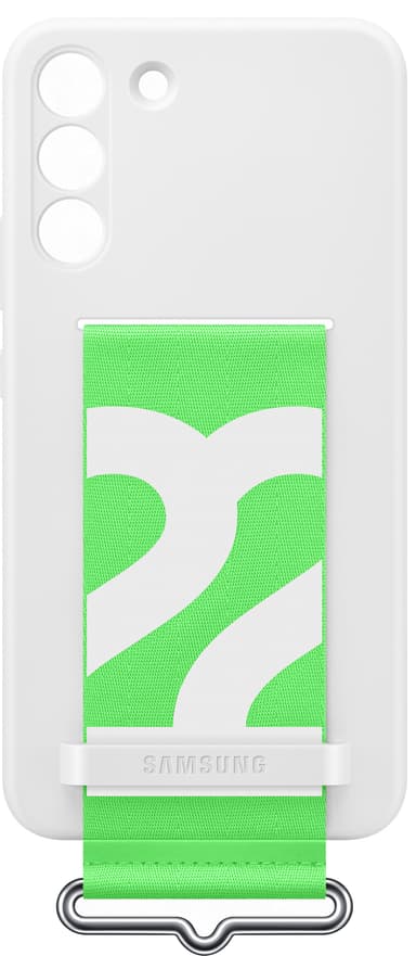 Samsung S22 Plus silikoninen suojakuori + hihna (valkoinen)
