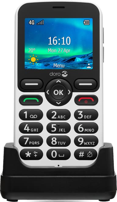 Doro 5861 matkapuhelin (valkoinen/musta)