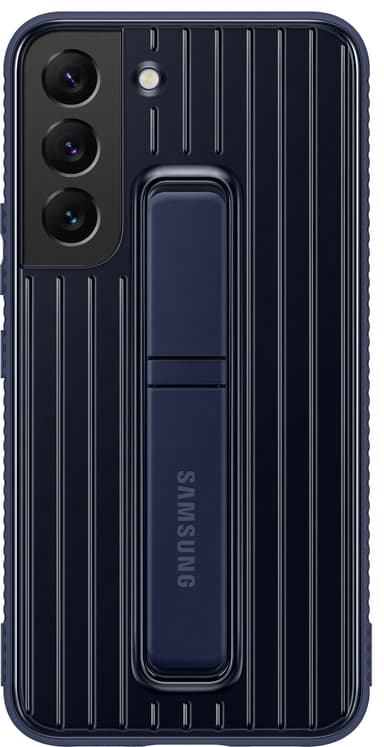 Samsung S22 suojakuori jalustalla (tummansininen)