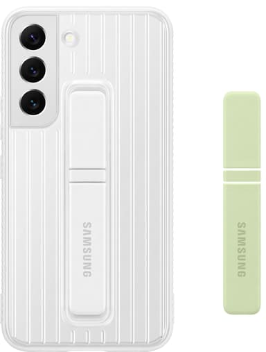 Samsung S22 suojakuori jalustalla (valkoinen)