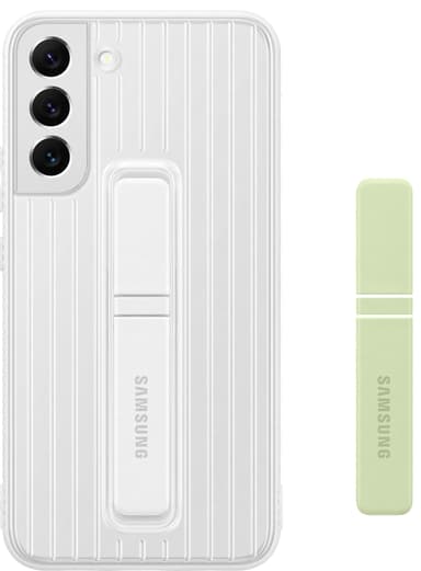 Samsung S22 Plus suojakuori jalustalla (valkoinen)