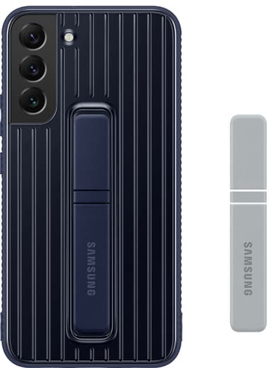 Samsung S22 Plus suojakuori jalustalla (tummansininen)