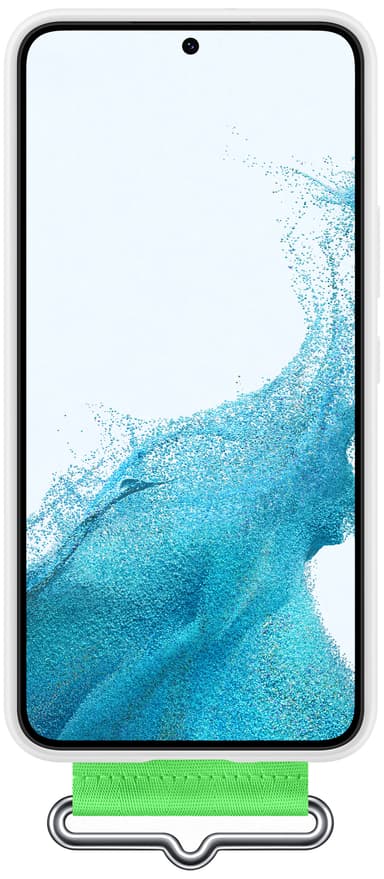 Samsung S22 silikoninen suojakuori + hihna (valkoinen)