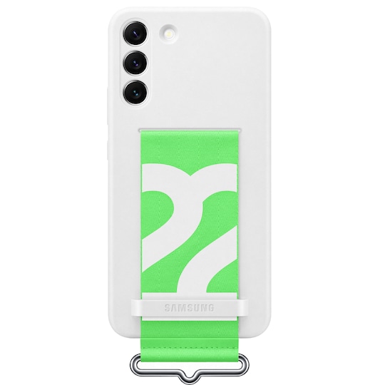 Samsung S22 Plus silikoninen suojakuori + hihna (valkoinen)