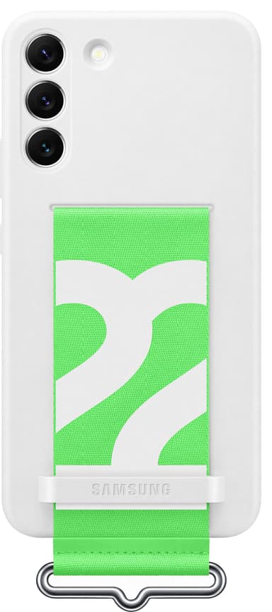Samsung S22 Plus silikoninen suojakuori + hihna (valkoinen)